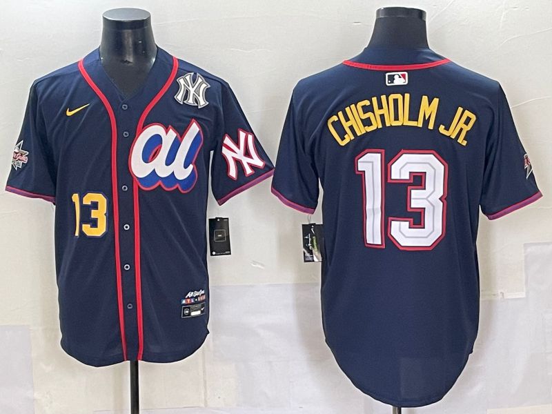 Men 2025 New York Yankees #13 Chisholm jr Drak Blue All star Nike MLB Jersey style 1